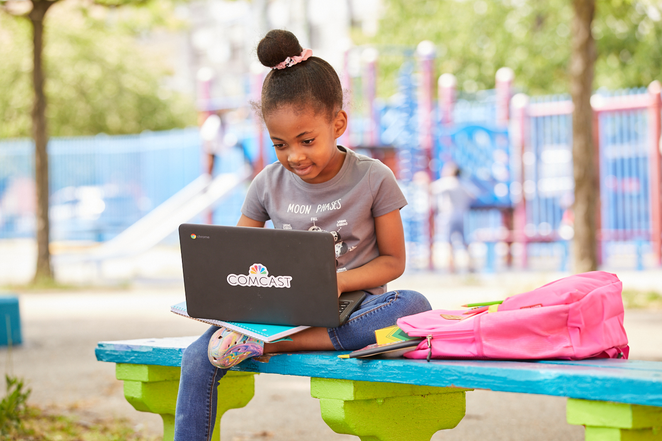 Little girl on laptop