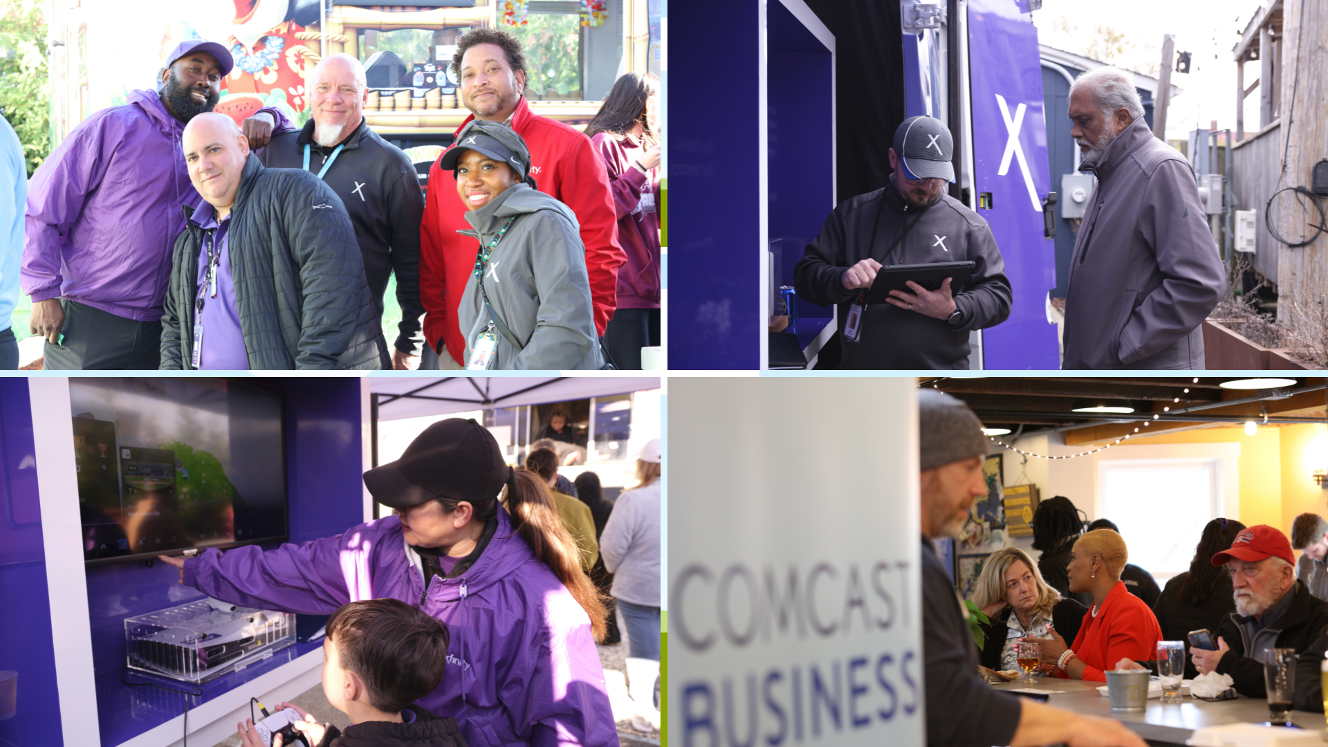 Collage of photos from Comcast's community event in Middletown, DE, as part of network expansion.
