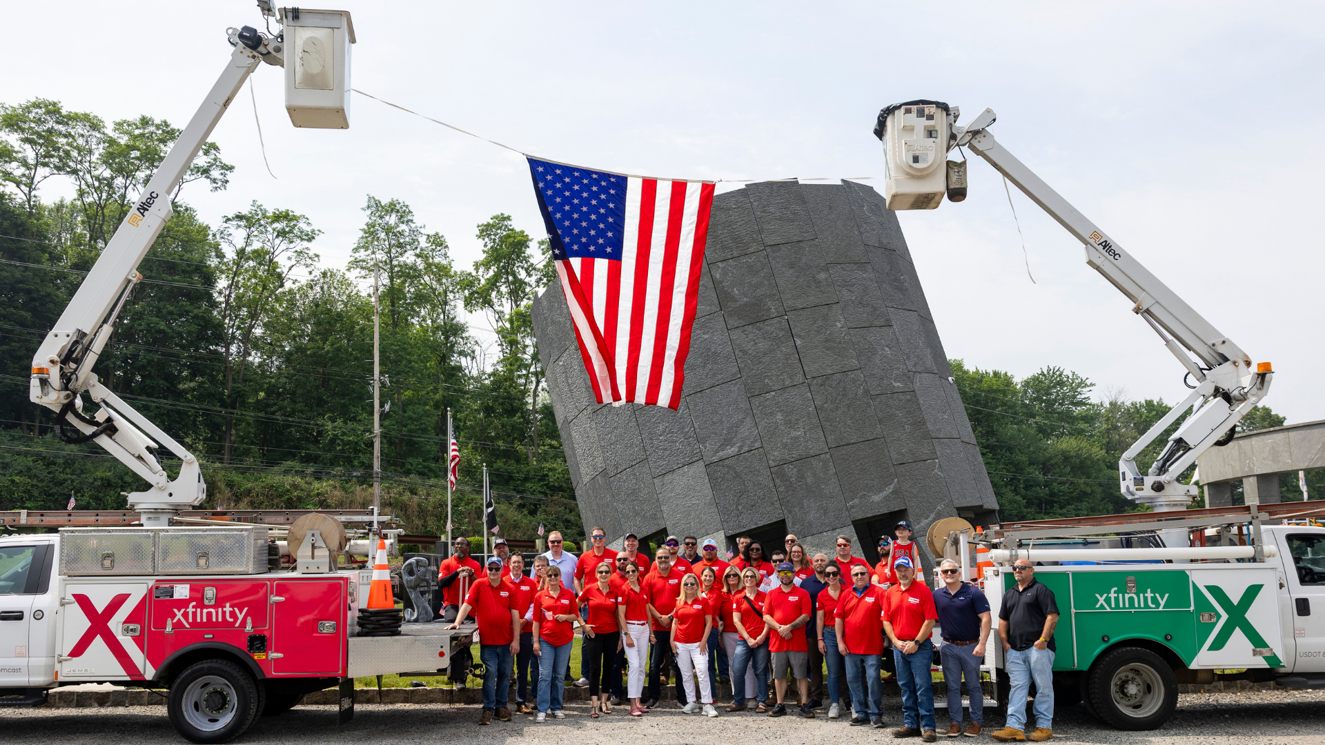 Local Comcast teammates during 2025 Operation Old Glory Flag Retirement Ceremony.